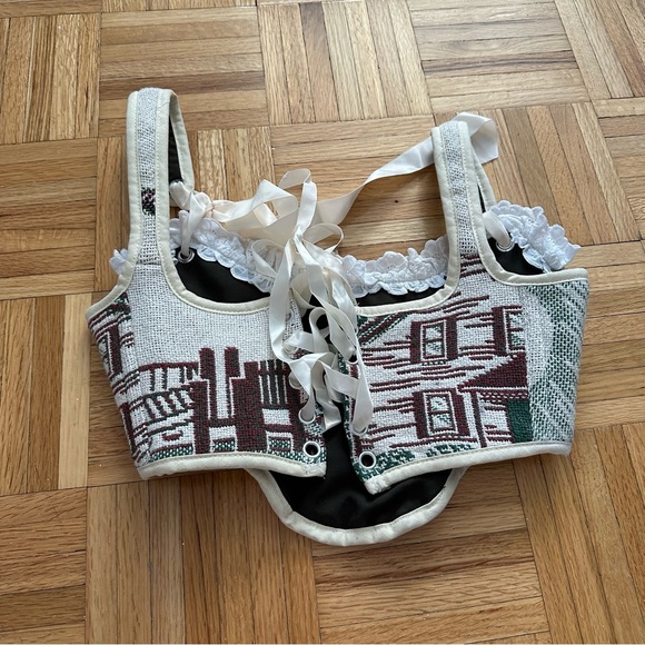 Custom Handmade Needlepoint Corset - Picture 4 of 4